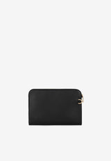 Dolce & Gabbana Leather Logo Wristlet Black