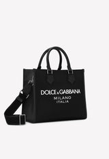 Dolce & Gabbana Small Rubberized Logo Tote Bag Black BM2012 AG182 8B956