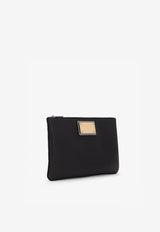 Dolce & Gabbana Grained Calf Leather Pouch Black BM2060 AD447 8B956