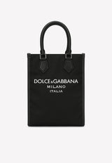 Dolce & Gabbana Mini Messenger Bag with Rubberized Logo Black BM2123 AG182 8B956