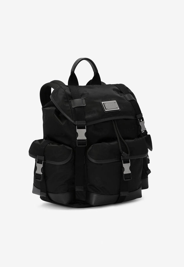 Dolce & Gabbana Logo Jacquard Backpack Black 