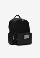 Dolce & Gabbana Logo Plate Backpack Black