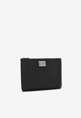 Dolce & Gabbana Logo Plate Pouch Bag Black