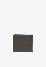 Dolce & Gabbana Logo Plate Leather Bi-Fold Wallet Khaki