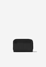 Dolce & Gabbana Small Zip-Around Wallet in Calfskin with Embossed Logo Black BP2522 AG218 80999