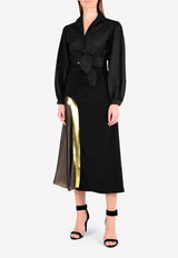 تنورة بطول منتصف الساق مع جزء شفاف