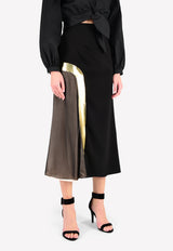 تنورة بطول منتصف الساق مع جزء شفاف