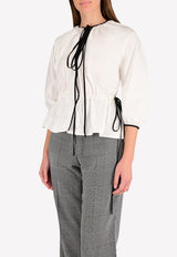 توب مُقلم بحاشية منفوشة