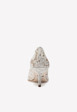 Dolce & Gabbana Bellucci 60 Crystal Embellished Pumps in Taormina Lace White CD0066 AL198 80005