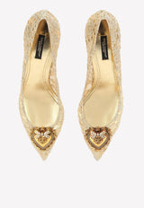 Dolce & Gabbana Bellucci 60 Lurex Lace Pumps with Brooch Detail Gold CD0066 AY637 80997