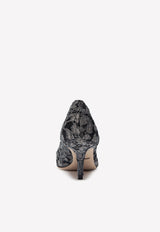Dolce & Gabbana Bellucci 60 Lurex Lace Pumps with Brooch Detail Grey CD0066 AY637 87505