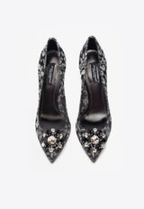 Dolce & Gabbana Bellucci 90 Taormina Lace Pumps with Crystal Detail Grey CD0101 AE637 87505