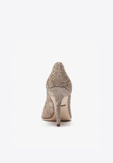 Dolce & Gabbana Bellucci 90 Taormina Lace Pumps with Crystal Detail Beige CD0101 AL198 80703