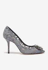Dolce & Gabbana Bellucci 90 Taormina Lace Pumps with Crystal Detail Grey CD0101 AL198 80725