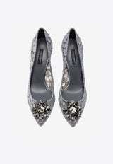 Dolce & Gabbana Bellucci 90 Taormina Lace Pumps with Crystal Detail Grey CD0101 AL198 80725
