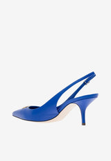 Dolce & Gabbana Cardinale 60 DG Logo Slingback Pumps in Calf Leather CG0501 AQ994 80623 Blue