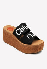 Chloé Woody 65 Espadrille Platform Sandals Black CHC21U44908001 Black