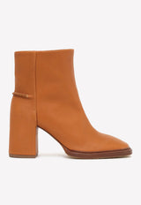 Chloé Edith 80 Ankle Boots in Calf Leather Brown CHC21W521V3210 LUMINOUS OCHRE