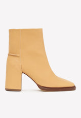 Chloé Edith 80 Ankle Boots in Calf Leather Tan CHC21W521V3275 SOFT TAN