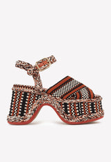 Chloé Meril 100 Woven Platform Sandals Brown CHC22A660AJ651 RED SAND