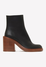 Chloé May 90 Calf Leather Ankle Boots Black CHC22A69484001 BLACK