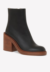Chloé May 90 Calf Leather Ankle Boots Black CHC22A69484001 BLACK
