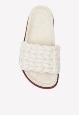 Chloé Kacey Footbed Braided Slides Eggshell CHC22S557X6122 Eggshell