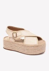 Chloé Lucinda 60 Espadrille Platform Sandals Eggshell CHC22U643Y9122 Eggshell