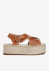 Chloé Lucinda 60 Espadrille Platform Sandals Brown CHC22U643Y9210 Luminous Ochre