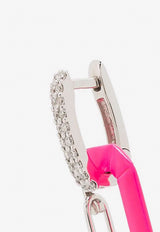 EERA Small Fluo Chiara 18K Gold Single Earring with Diamonds Pink CHEREN14S1