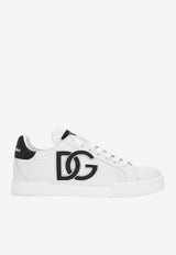 Dolce & Gabbana Portofino DG Logo Sneakers in Calf Leather CK1545 AC330 89697 White