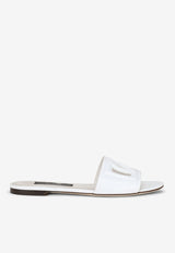 Dolce & Gabbana DG Logo Slides in Calf Leather CQ0436 AY329 80001 White
