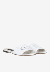 Dolce & Gabbana DG Logo Slides in Calf Leather CQ0436 AY329 80001 White