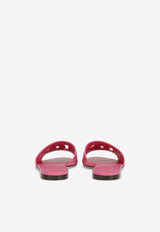 Dolce & Gabbana DG Logo Slides in Calf Leather Pink CQ0436 AY329 80441