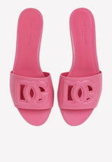 Dolce & Gabbana DG Logo Slides in Calf Leather Pink CQ0436 AY329 80441