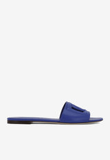 Dolce & Gabbana DG Logo Slides in Calf Leather CQ0436 AY329 80623 Blue