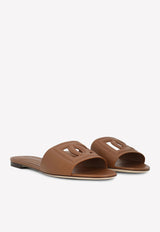 Dolce & Gabbana DG Logo Slides in Calf Leather Brown CQ0436 AY329 81236