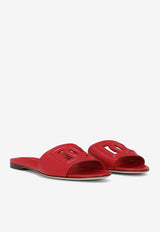 Dolce & Gabbana DG Logo Slides in Calf Leather CQ0436 AY329 8X052 Red