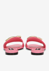 Dolce & Gabbana DG Logo Slides in Patent Leather CQ0455 A1471 87141 Pink