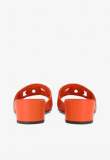 Dolce & Gabbana Bianca 40 Mules with DG Millennials Logo CR1139 AY329 80244 Orange