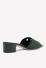 Dolce & Gabbana Millennials 40 DG Mules in Calf Leather Green CR1139 AY329 8H585