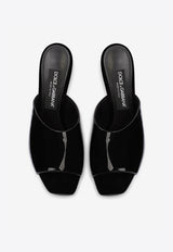 Dolce & Gabbana Keira 75 DG Pop Heel Patent Leather Mules Black CR1176 A1471 80999