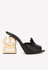 Dolce & Gabbana Keira 105 DG Mules in Animal Print Calf Leather Black CR1182 AY281 80999