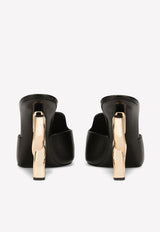 Dolce & Gabbana Keira 105 DG Mules in Animal Print Calf Leather Black CR1182 AY281 80999