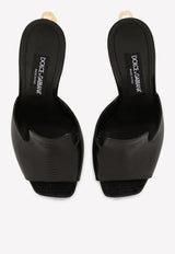 Dolce & Gabbana Keira 105 DG Mules in Animal Print Calf Leather Black CR1182 AY281 80999