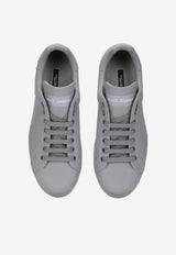 Dolce & Gabbana Leather Low-Top Sneakers Gray