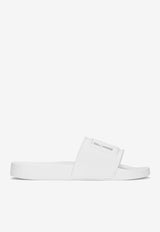 Dolce & Gabbana Logo Cut-Out Rubber Slides White CS2079 AO666 80001