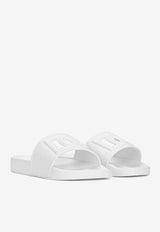 Dolce & Gabbana Logo Cut-Out Rubber Slides White CS2079 AO666 80001