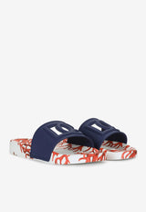 Dolce & Gabbana Logo Cut-Out Rubber Slides Multicolor CS2079 AY995 HC3VK