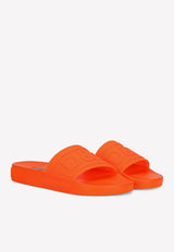 Dolce & Gabbana DG Beachwear Rubber Slides Orange CW0141 AX756 8G246